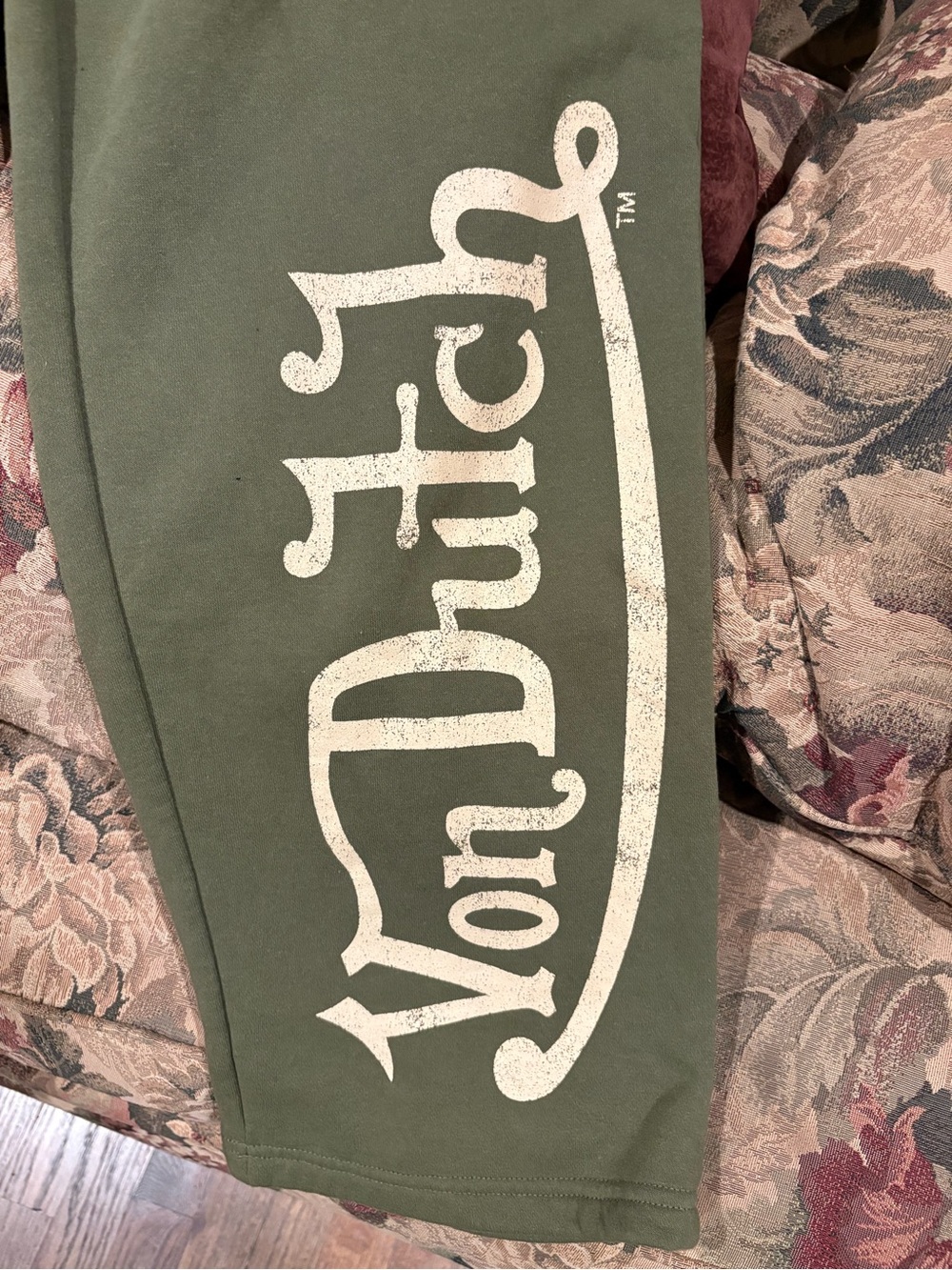 Von Dutch Olive Green Logo Sweatpants